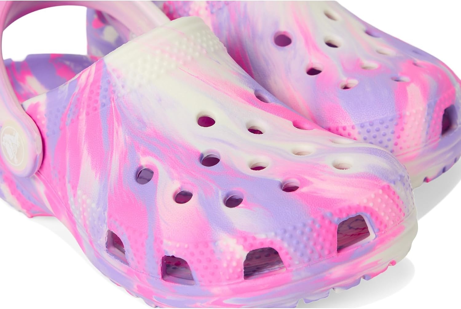 image:imageCrocs UnisexChild Classic Watercolor Marbled ClogPink CrushMulti Glow in the Dark
