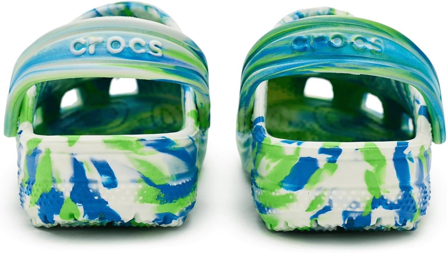 image:imageCrocs UnisexChild Classic Watercolor Marbled ClogPrep BlueMulti Glow in the Dark