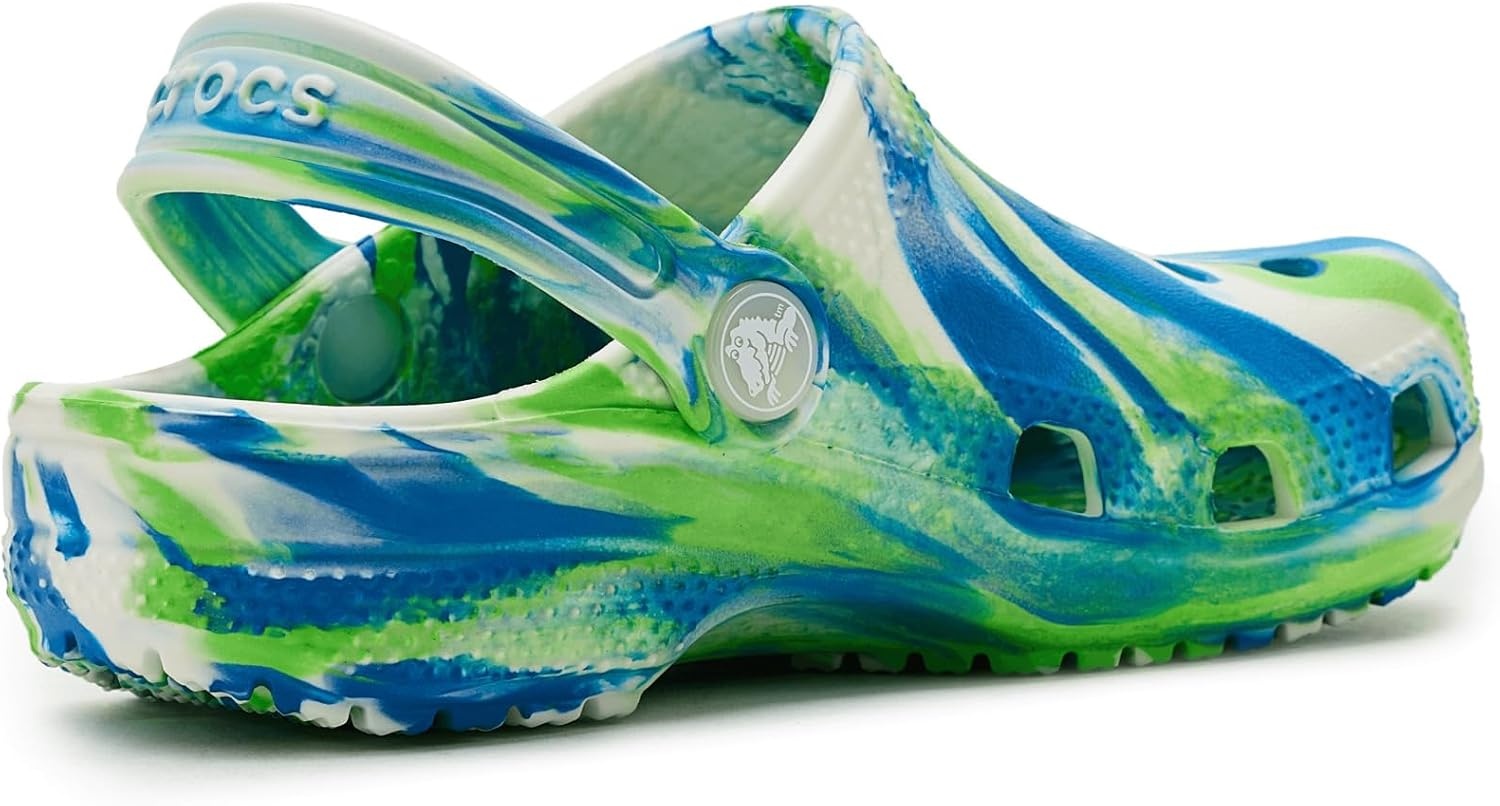 image:imageCrocs UnisexChild Classic Watercolor Marbled ClogPrep BlueMulti Glow in the Dark