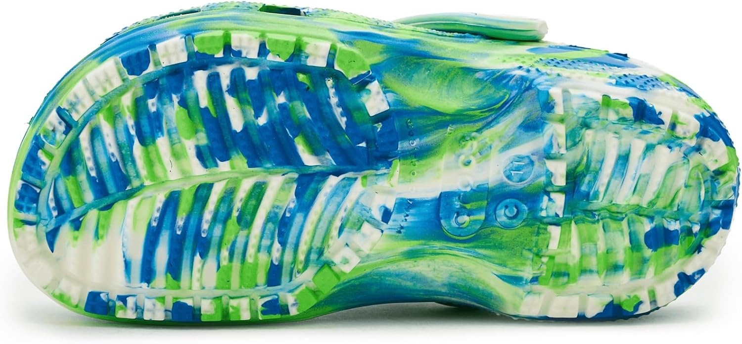 image:imageCrocs UnisexChild Classic Watercolor Marbled ClogPrep BlueMulti Glow in the Dark