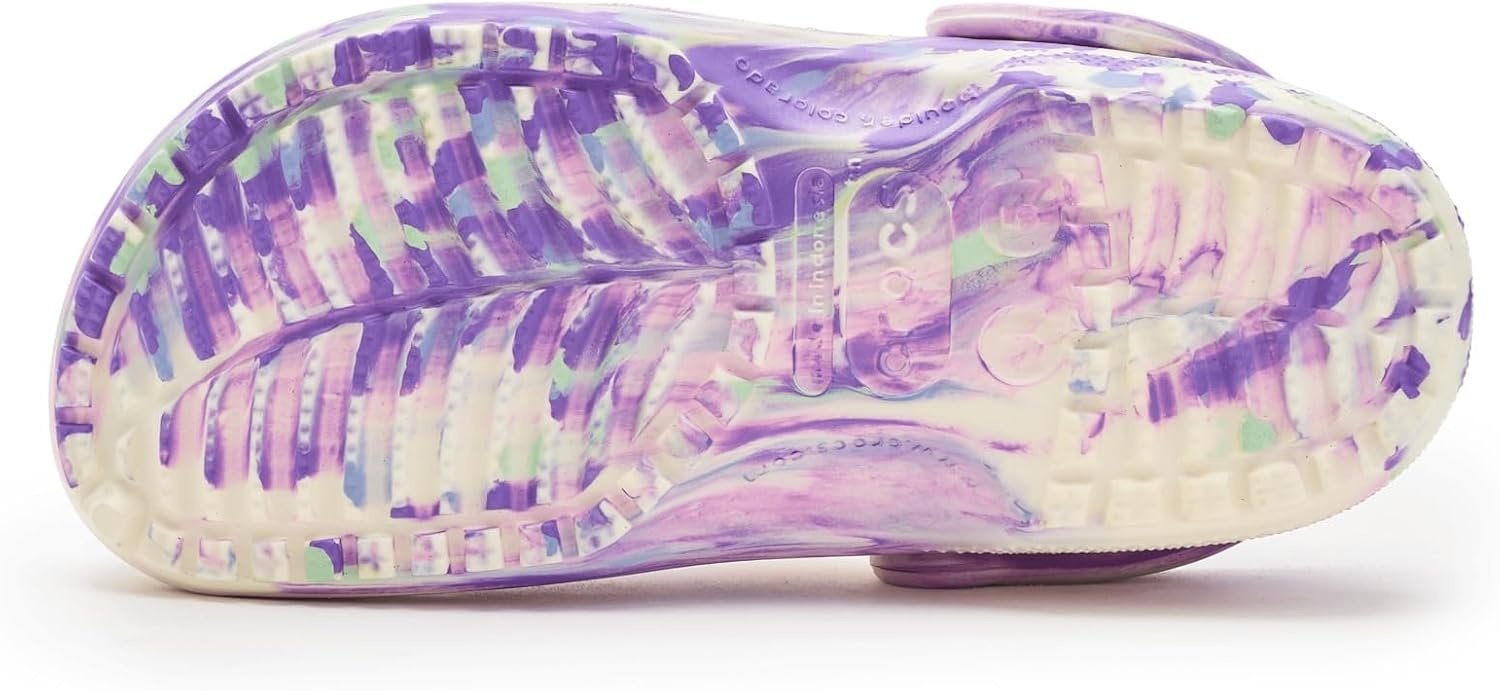 image:imageCrocs UnisexChild Classic Watercolor Marbled ClogPurpleMulti Glow