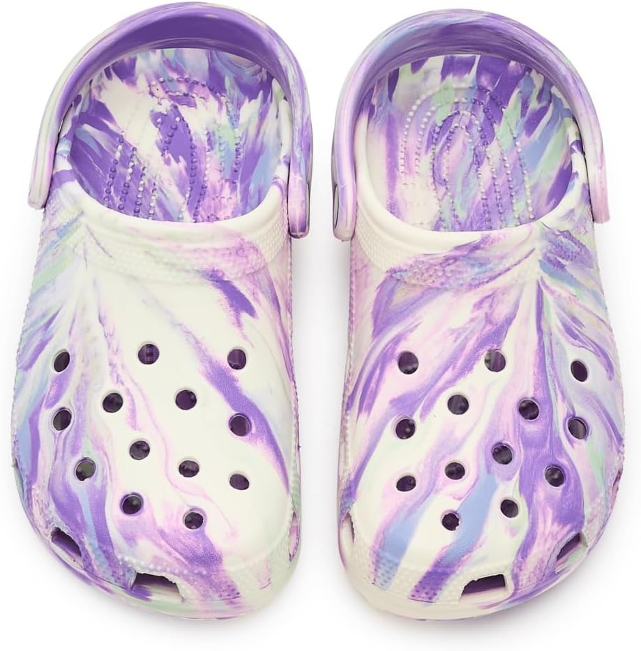 image:imageCrocs UnisexChild Classic Watercolor Marbled ClogPurpleMulti Glow