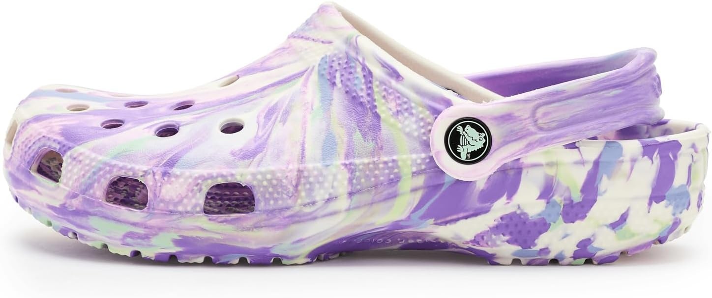 image:imageCrocs UnisexChild Classic Watercolor Marbled ClogPurpleMulti Glow
