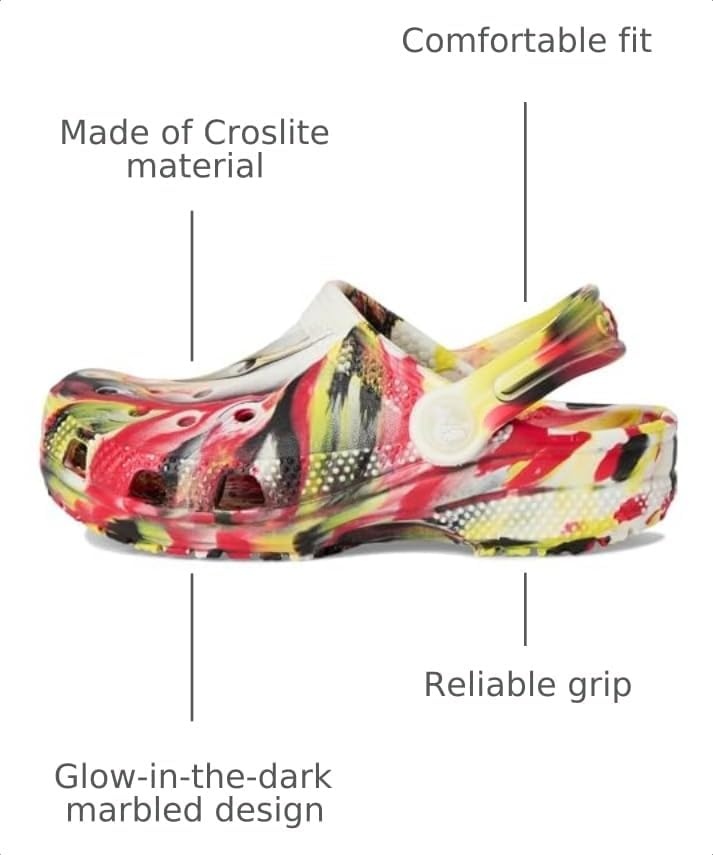 image:imageCrocs UnisexChild Classic Watercolor Marbled ClogVarsity RedMulti