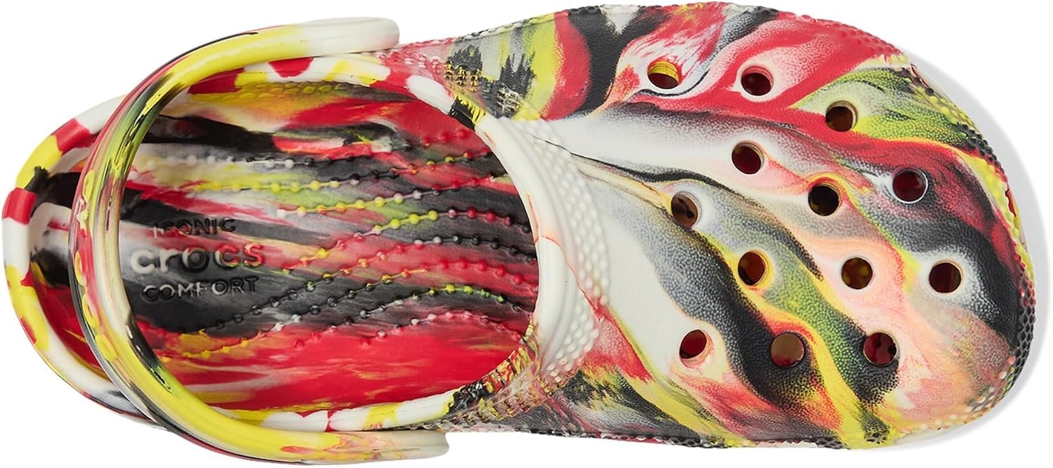 image:imageCrocs UnisexChild Classic Watercolor Marbled ClogVarsity RedMulti