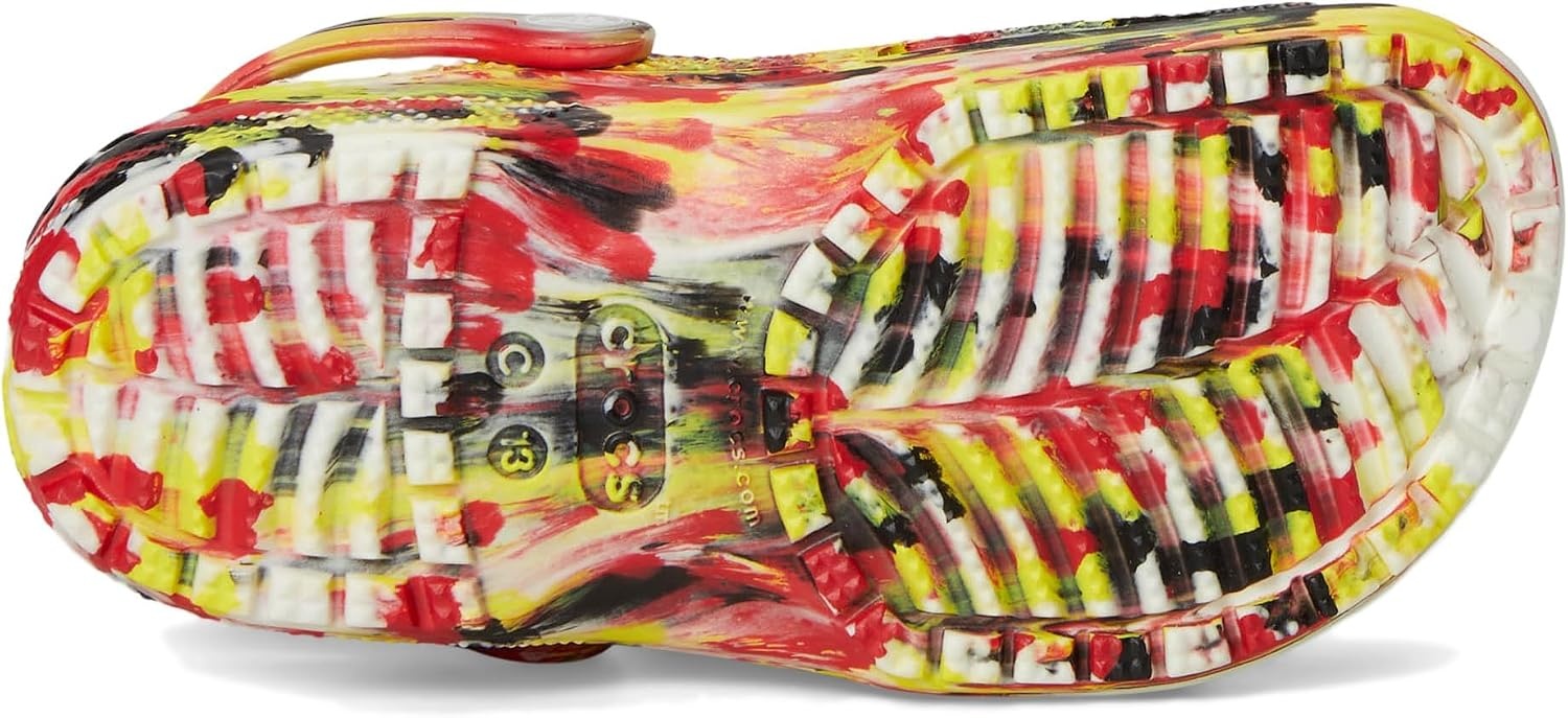 image:imageCrocs UnisexChild Classic Watercolor Marbled ClogVarsity RedMulti Glow in the Dark