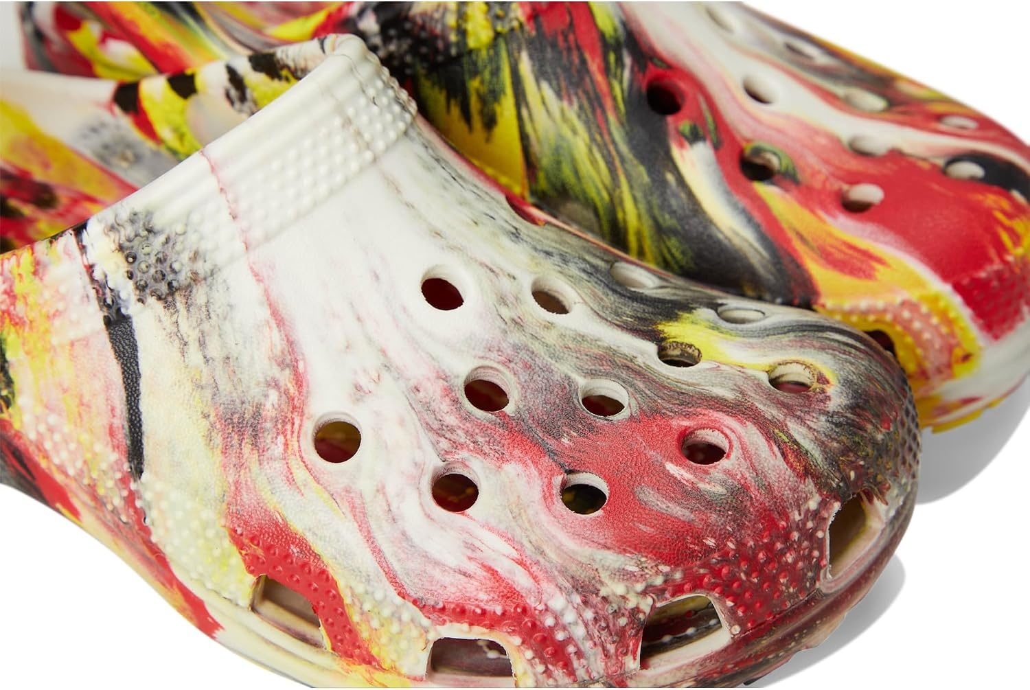 image:imageCrocs UnisexChild Classic Watercolor Marbled ClogVarsity RedMulti Glow in the Dark
