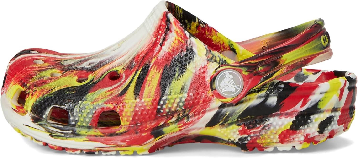image:imageCrocs UnisexChild Classic Watercolor Marbled ClogVarsity RedMulti Glow in the Dark