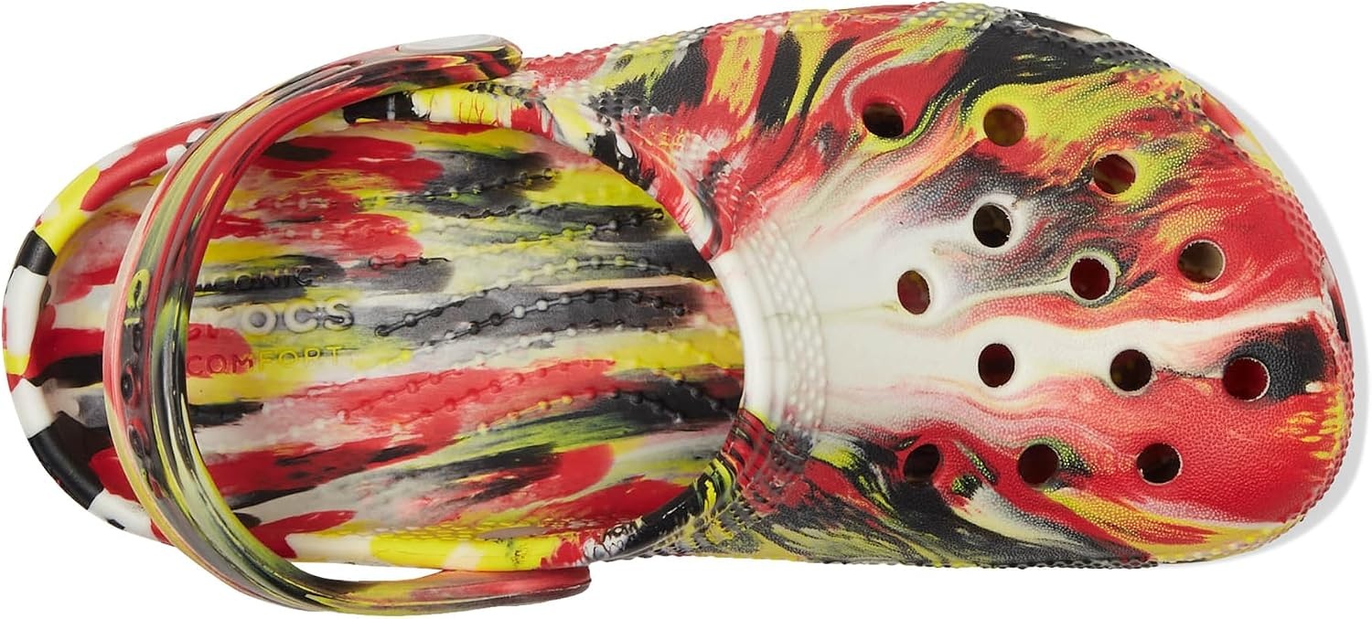 image:imageCrocs UnisexChild Classic Watercolor Marbled ClogVarsity RedMulti Glow in the Dark