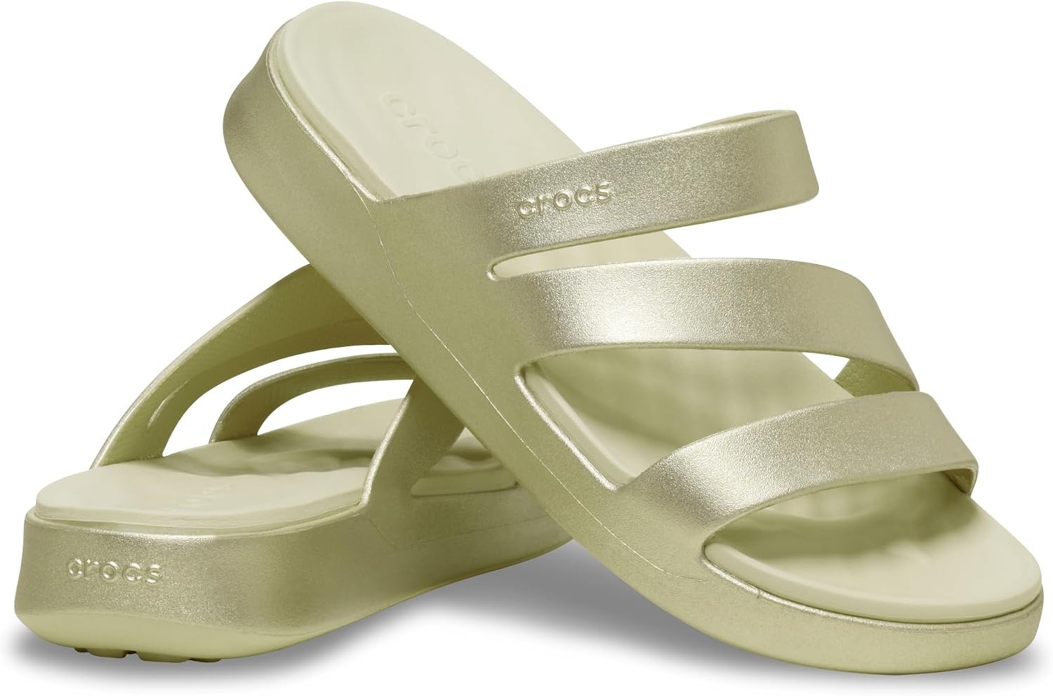 image:imageCrocs Women Getaway Strappy SandalsChampagne Metallic
