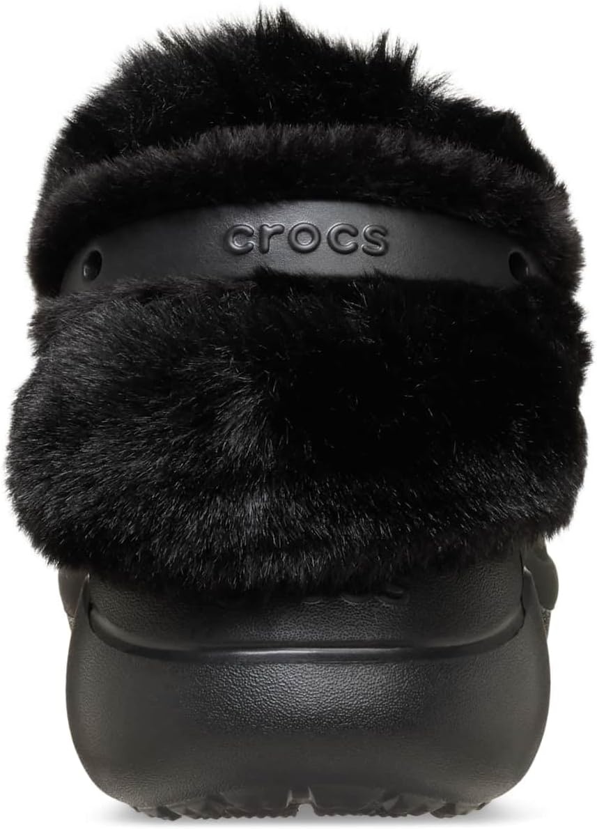image:imageCrocs Womens Bae Lined Clogs Fuzzy Platform SlippersBlack