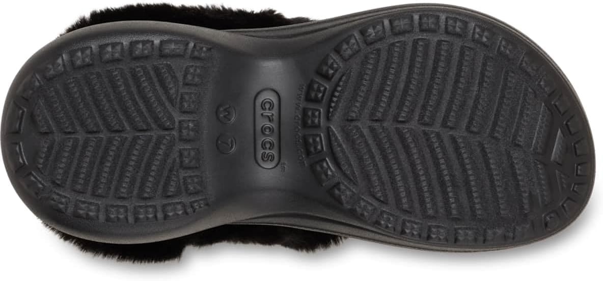 image:imageCrocs Womens Bae Lined Clogs Fuzzy Platform SlippersBlack