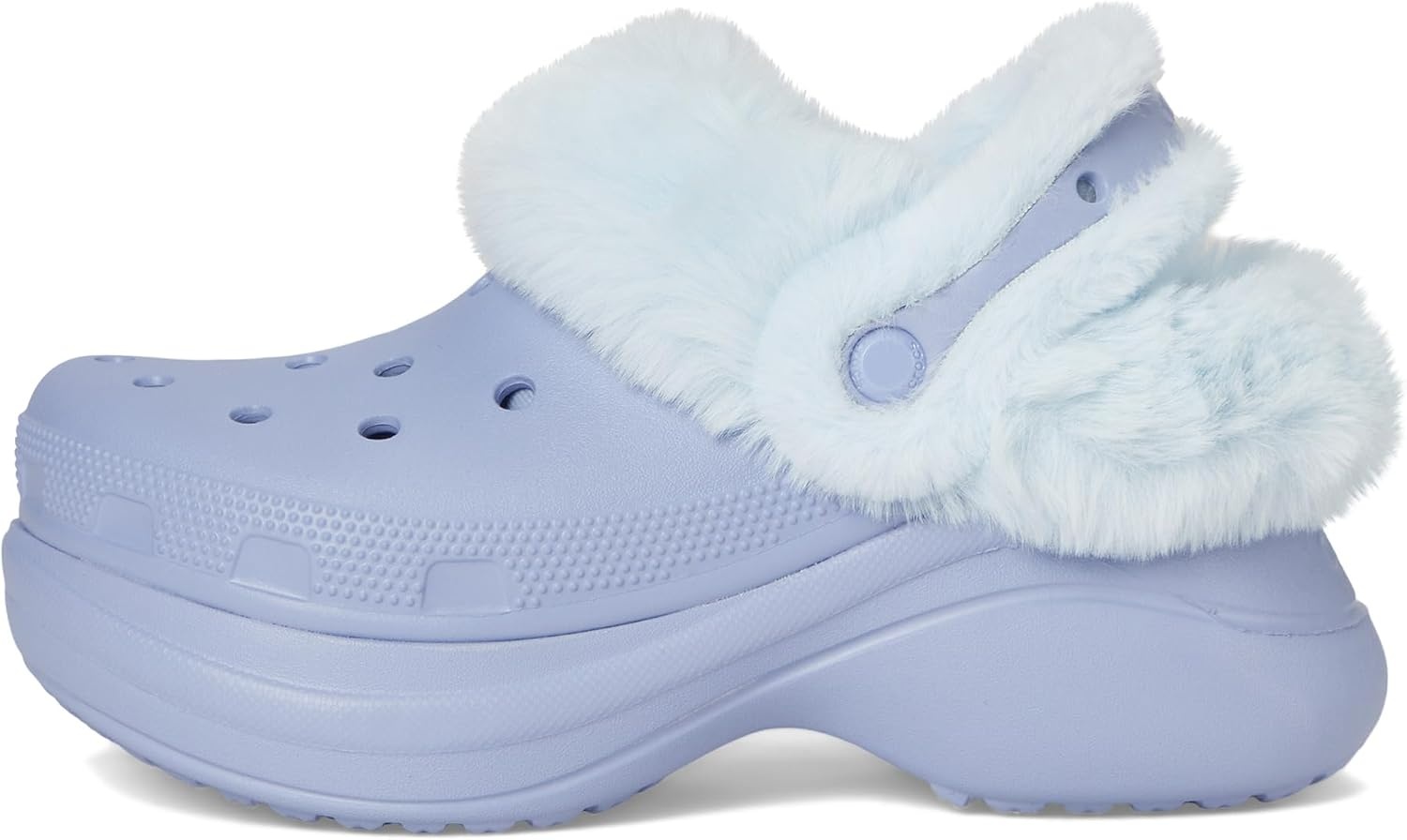 image:imageCrocs Womens Bae Lined Clogs Fuzzy Platform SlippersBlue Haze