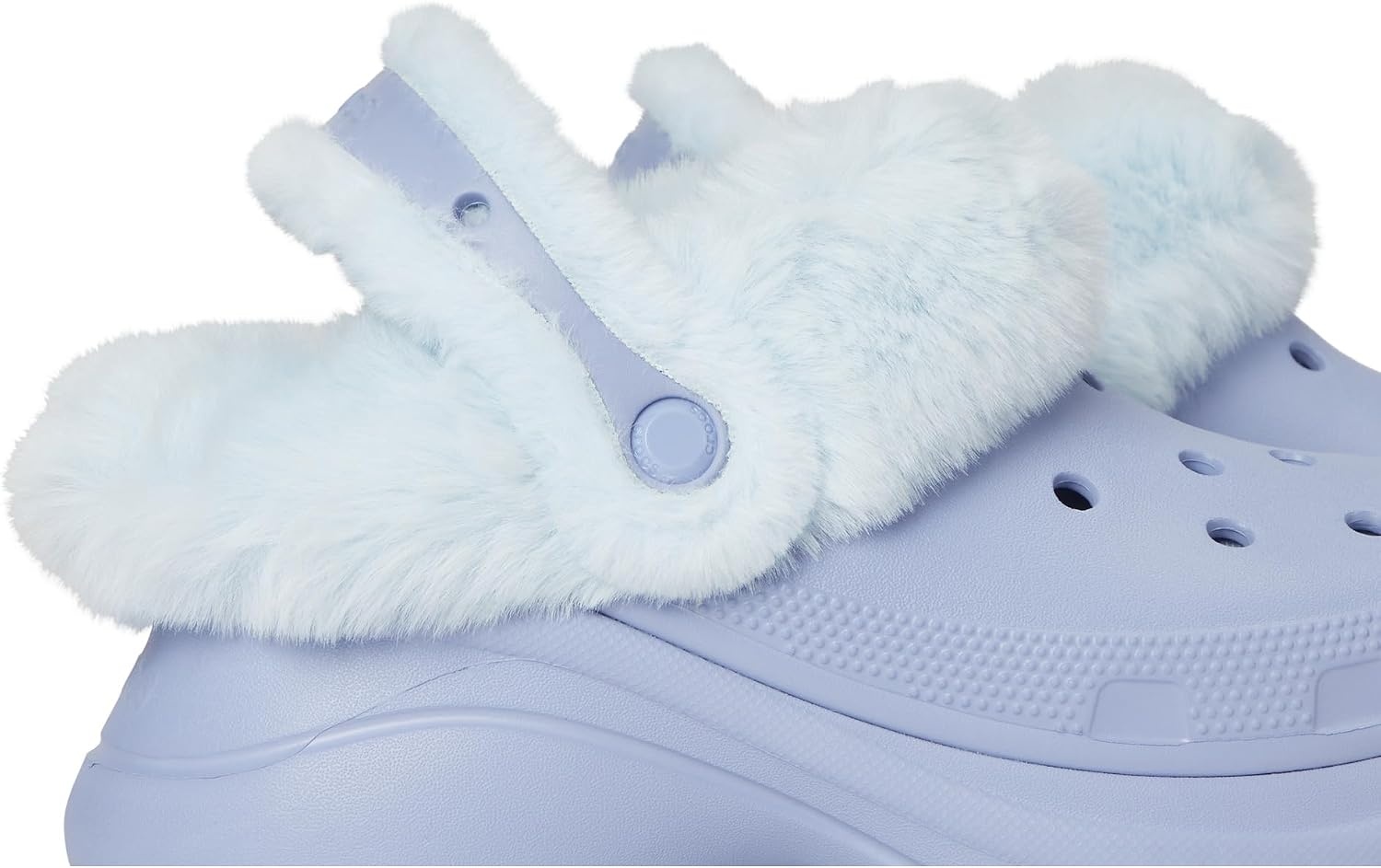 image:imageCrocs Womens Bae Lined Clogs Fuzzy Platform SlippersBlue Haze