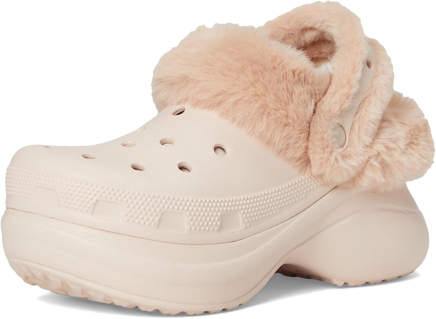 image:imageCrocs Womens Bae Lined Clogs Fuzzy Platform SlippersQuartz