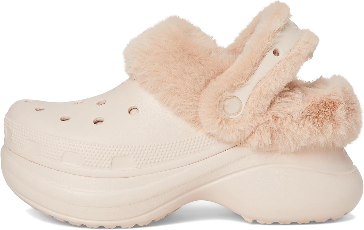 image:imageCrocs Womens Bae Lined Clogs Fuzzy Platform SlippersQuartz
