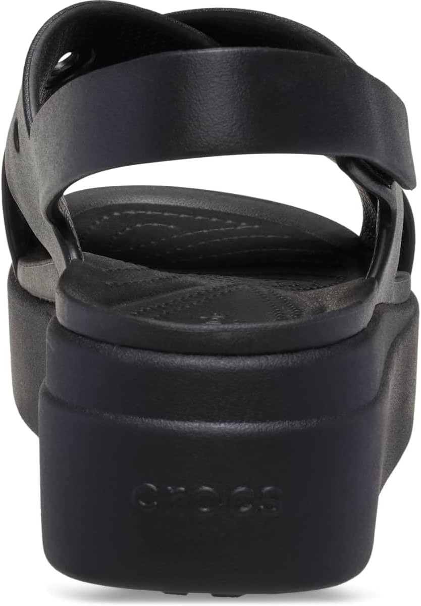 image:imageCrocs Womens Brooklyn 4U Low Wedges Platform Wedge Sandals for WomenBlackCrossstrap
