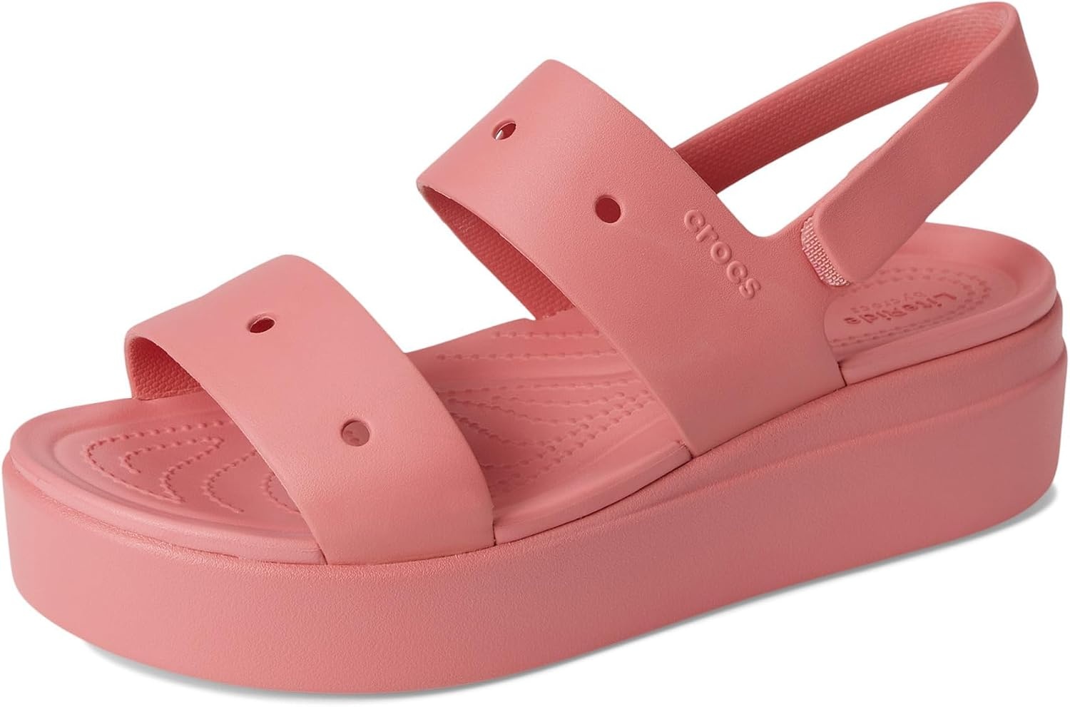 image:imageCrocs Womens Brooklyn 4U Low Wedges Platform Wedge Sandals for WomenHot Blush