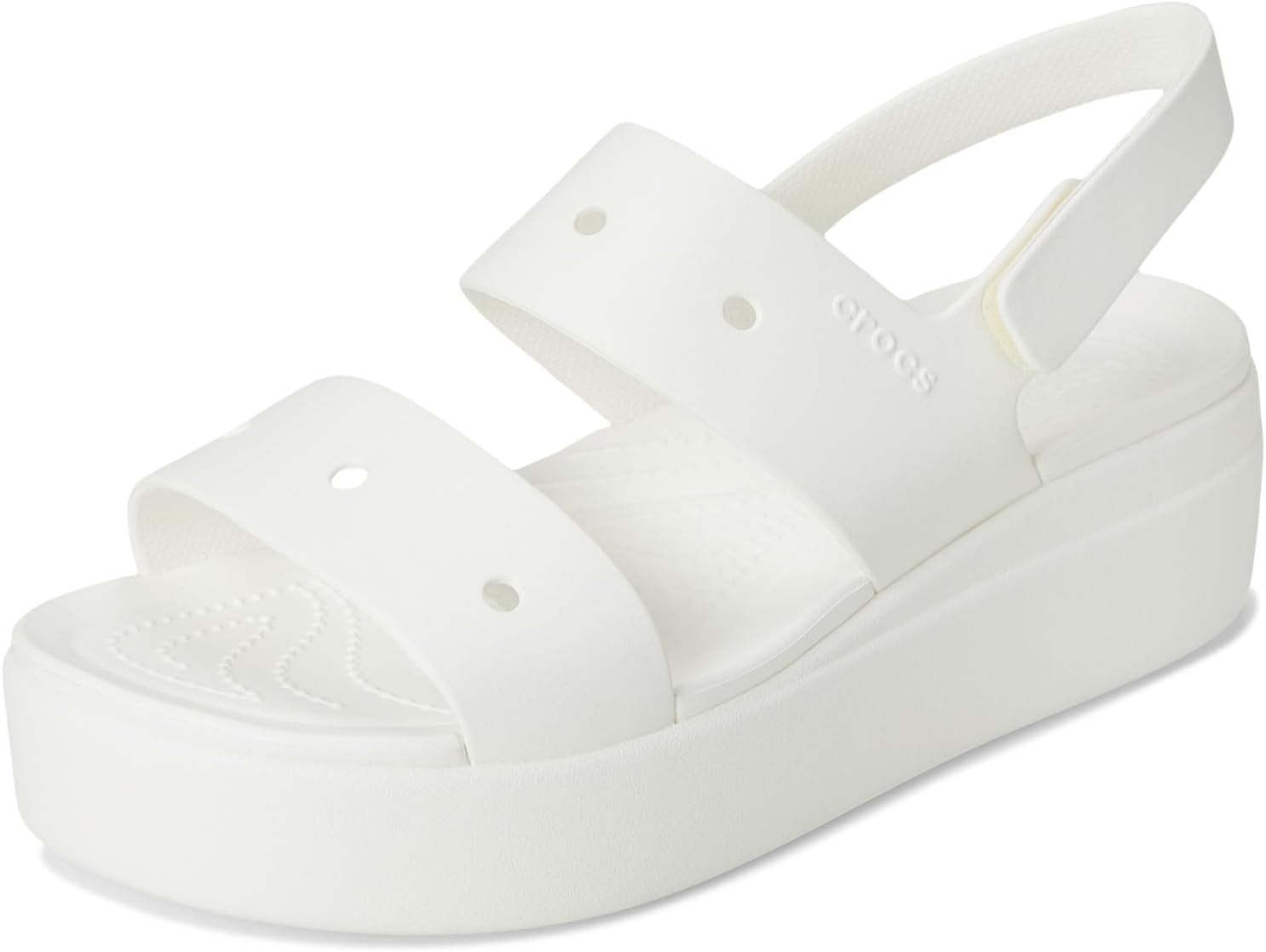 image:imageCrocs Womens Brooklyn 4U Low Wedges Platform Wedge Sandals for WomenWhite