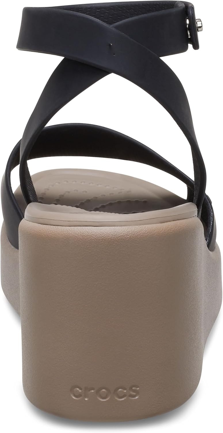 image:imageCrocs Womens Brooklyn Ankle Strap WedgesBlackMushroom