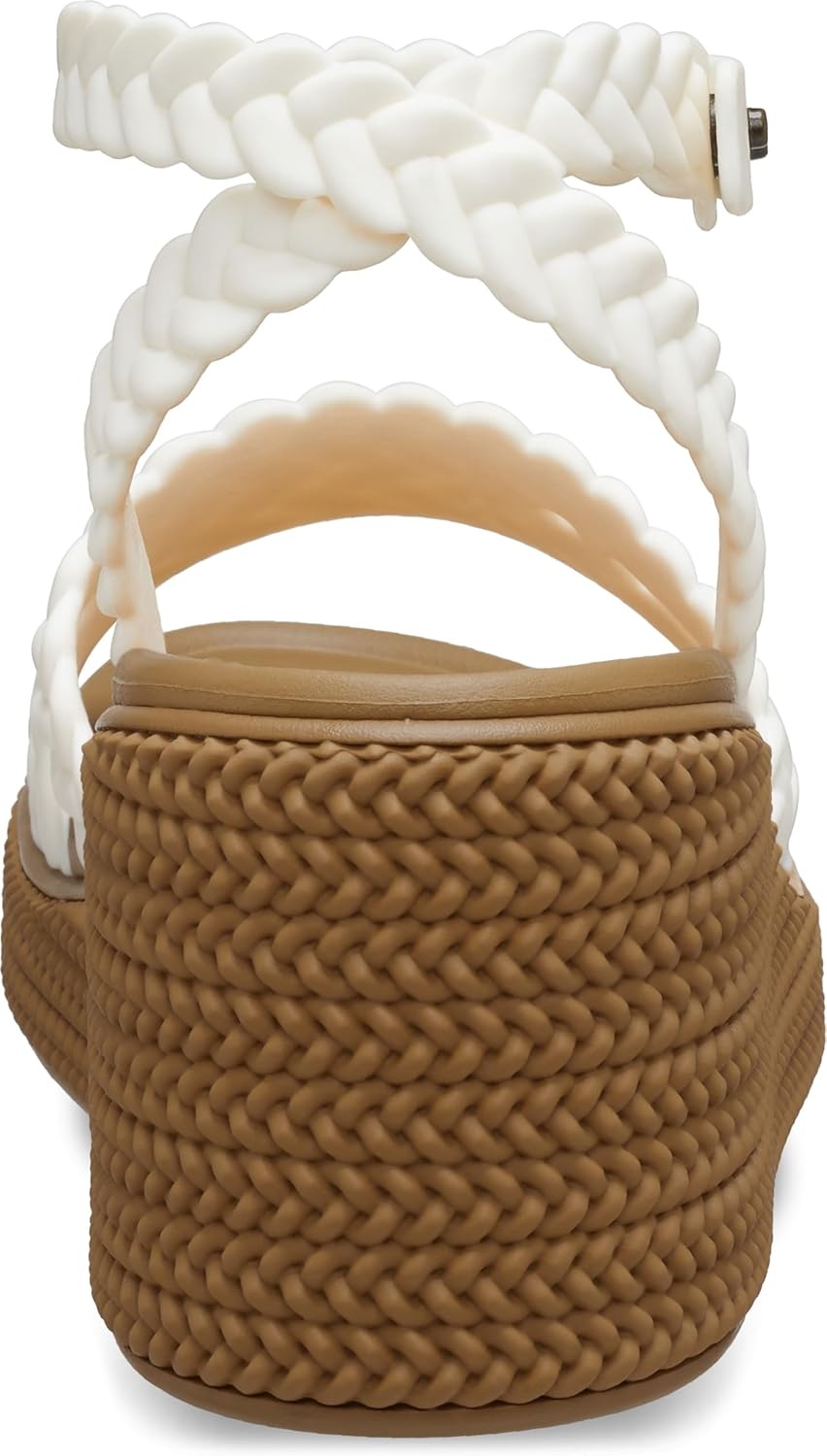image:imageCrocs Womens Brooklyn Ankle Strap WedgesChalk