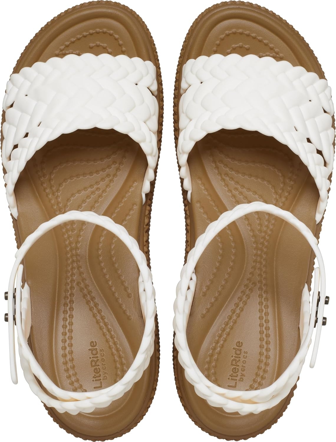 image:imageCrocs Womens Brooklyn Ankle Strap WedgesChalk