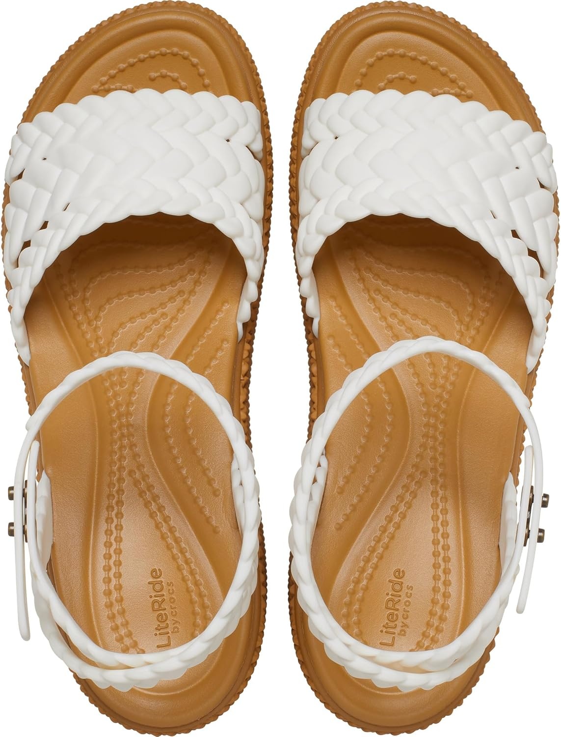 image:imageCrocs Womens Brooklyn Ankle Strap WedgesChalk