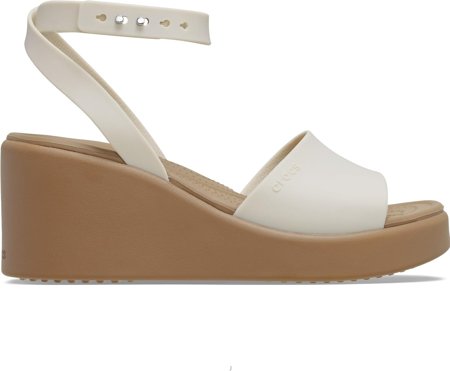 image:imageCrocs Womens Brooklyn Ankle Strap WedgesSandstoneSepia