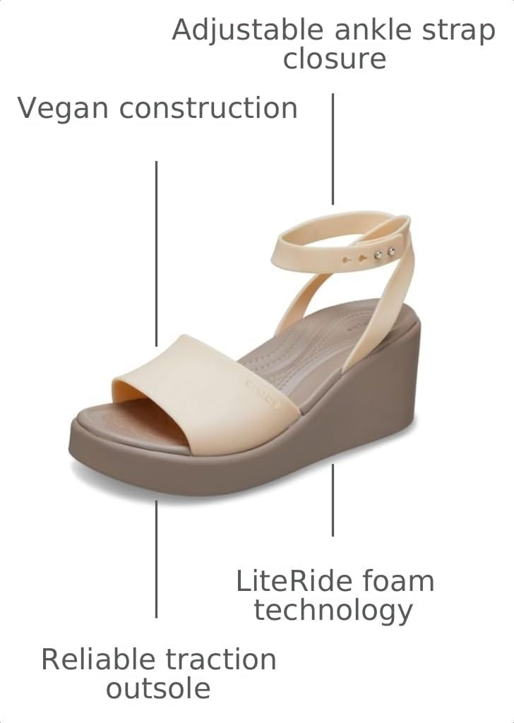 image:imageCrocs Womens Brooklyn Ankle Strap WedgesShitake