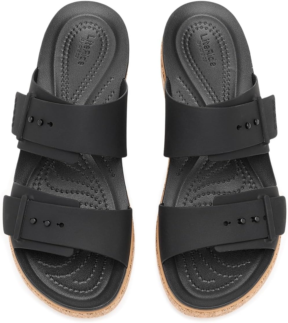 image:imageCrocs Womens Brooklyn Buckle Low SandalsBlack 2