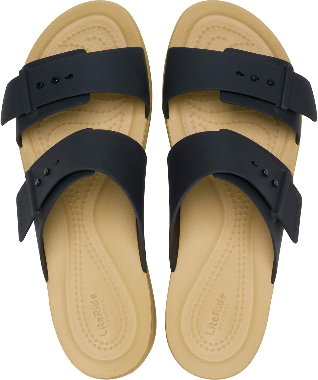 image:imageCrocs Womens Brooklyn Buckle Low SandalsBlackTan