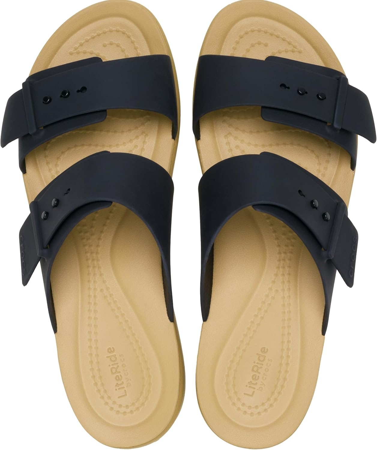image:imageCrocs Womens Brooklyn Buckle Low SandalsBlackTan