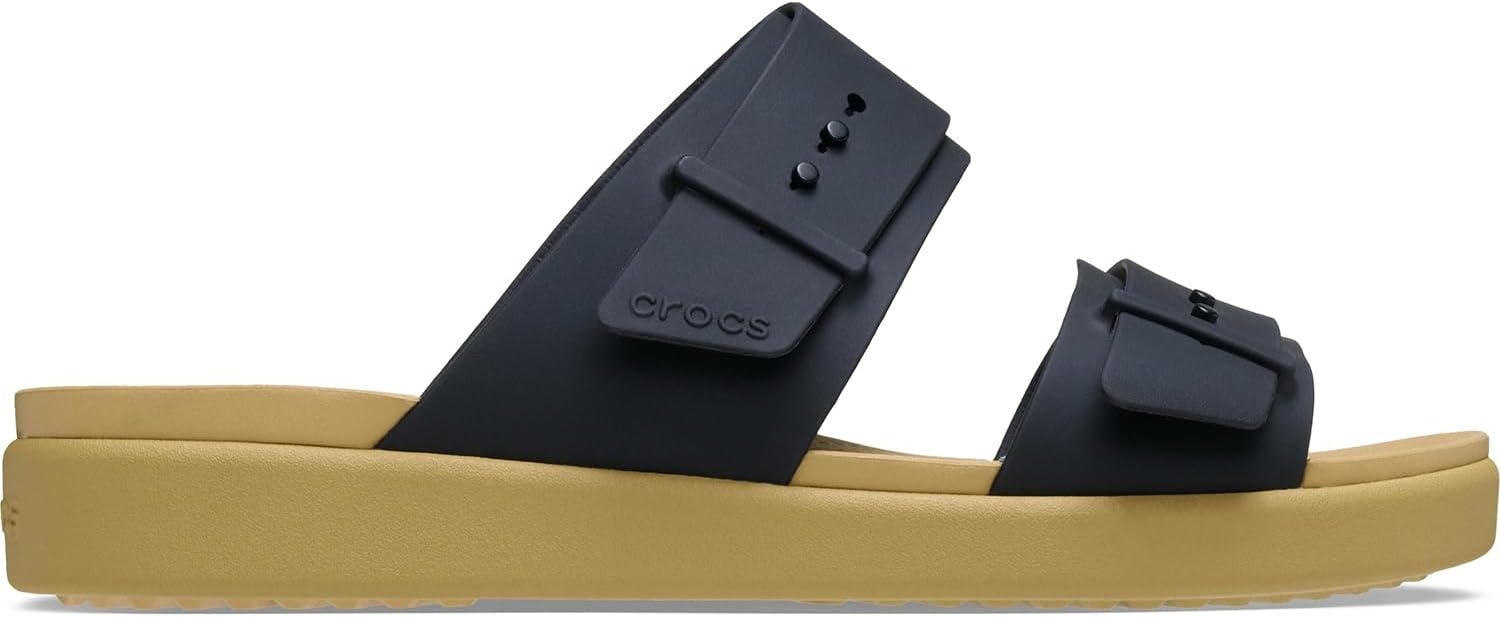 image:imageCrocs Womens Brooklyn Buckle Low SandalsBlackTan