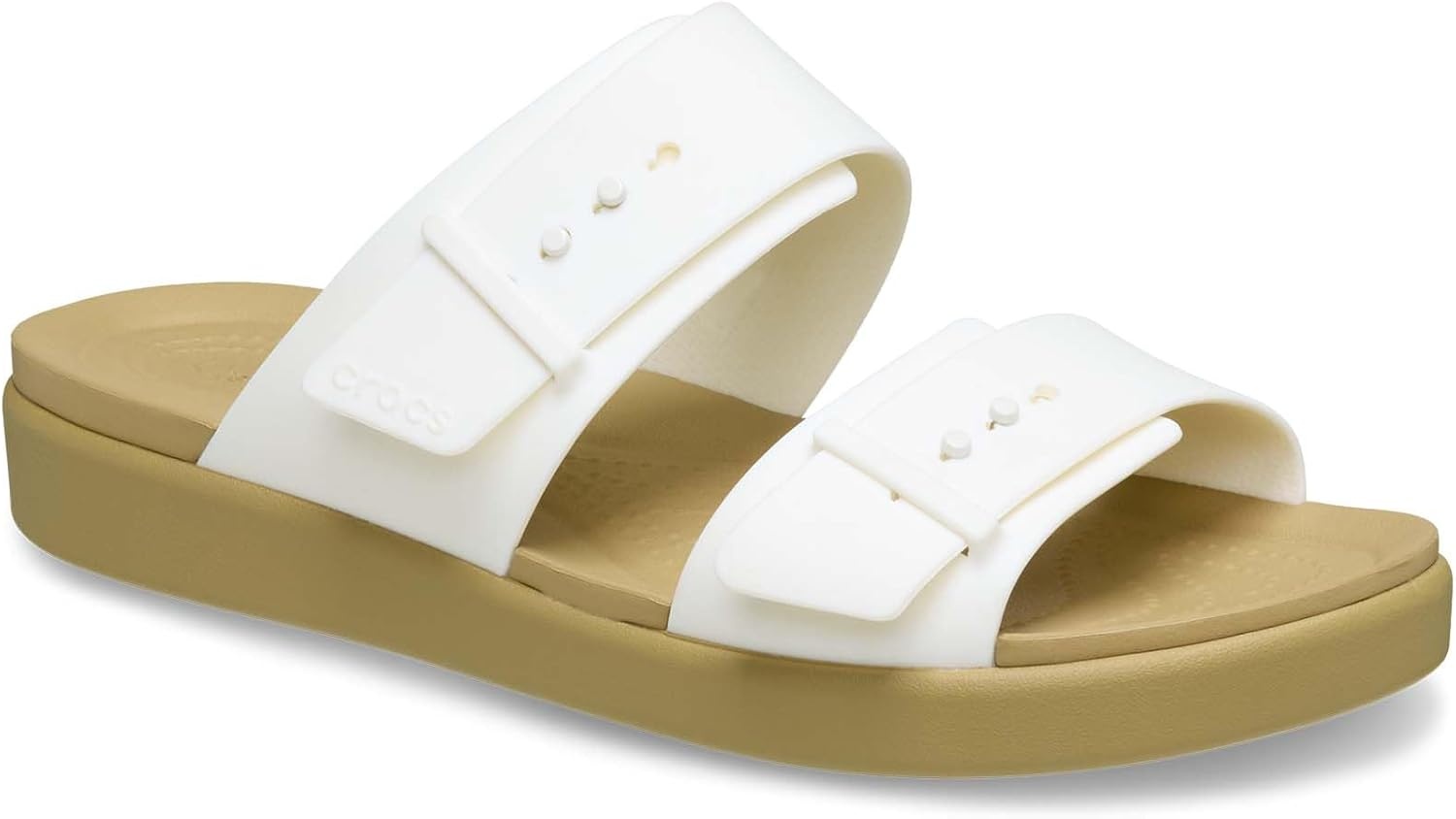 image:imageCrocs Womens Brooklyn Buckle Low SandalsChalkTan