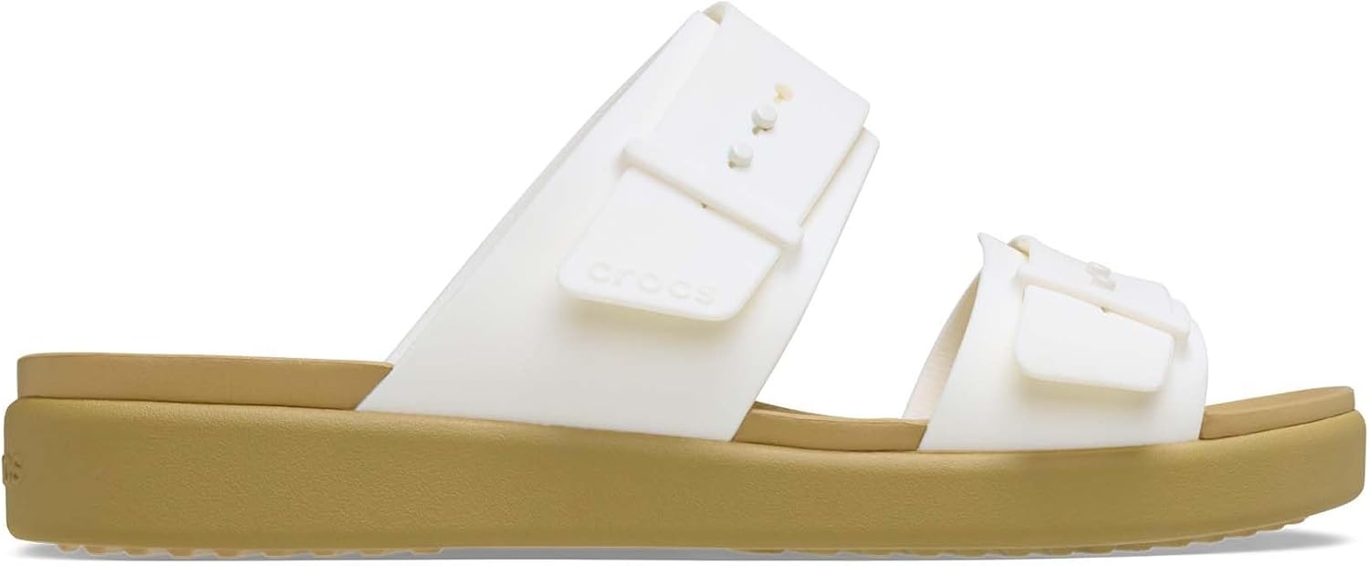 image:imageCrocs Womens Brooklyn Buckle Low SandalsChalkTan
