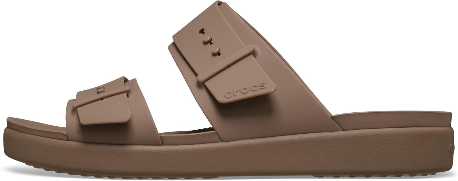 image:imageCrocs Womens Brooklyn Buckle Low SandalsLatte