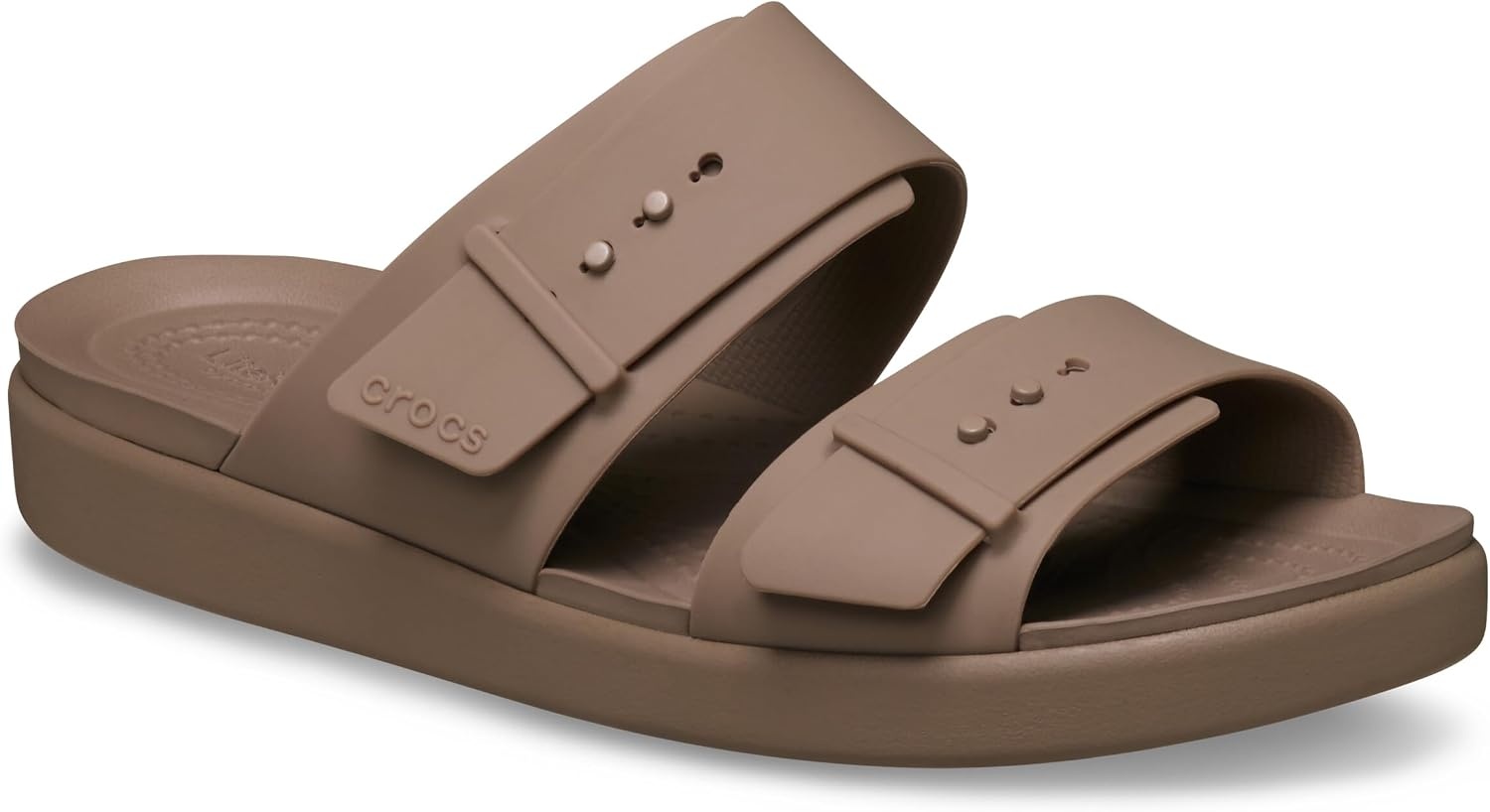 image:imageCrocs Womens Brooklyn Buckle Low SandalsLatte