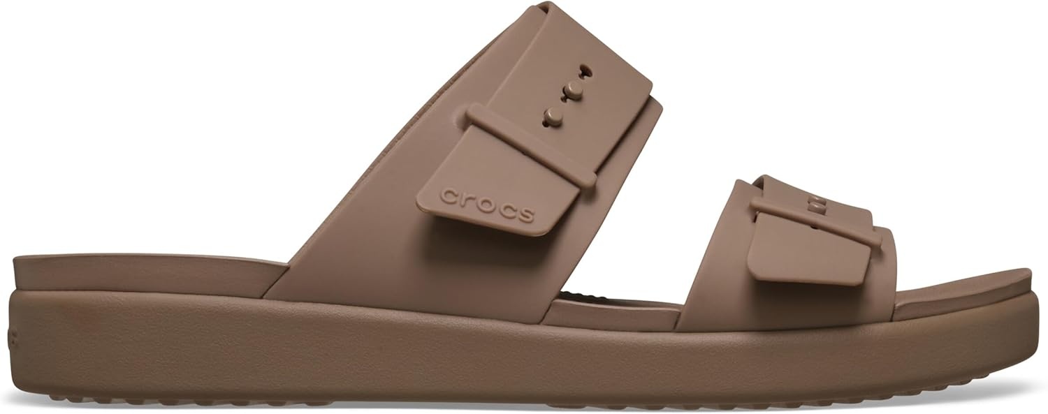image:imageCrocs Womens Brooklyn Buckle Low SandalsLatte