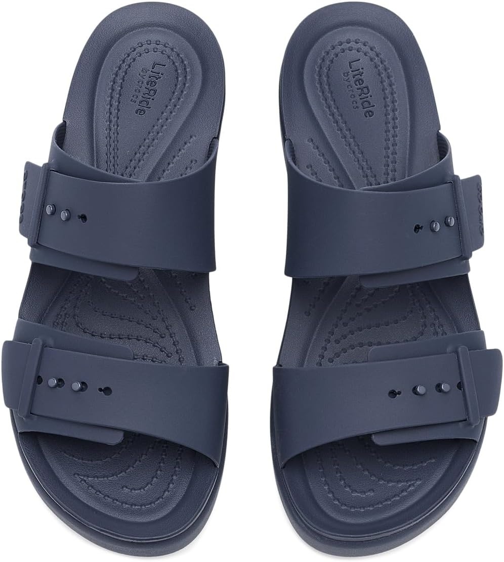 image:imageCrocs Womens Brooklyn Buckle Low SandalsNavy
