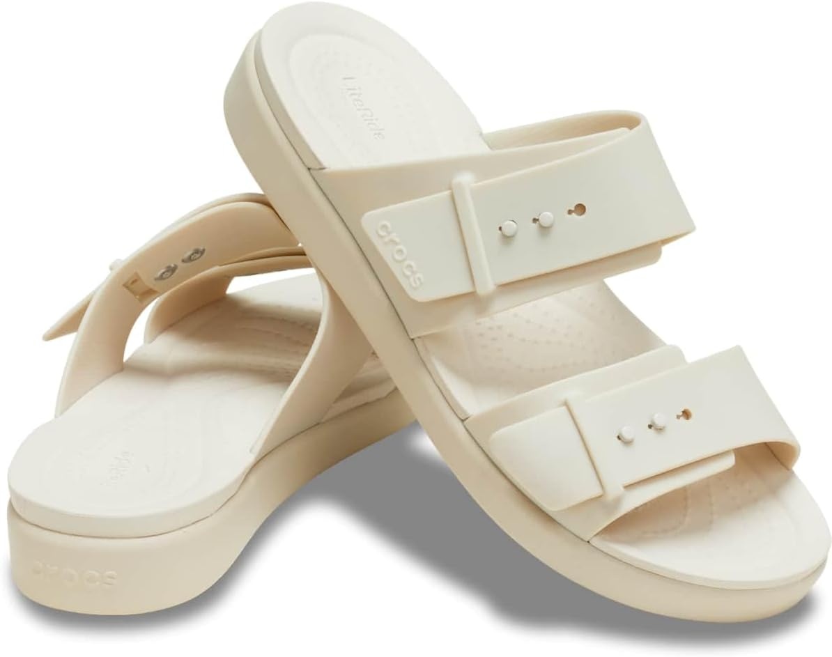 image:imageCrocs Womens Brooklyn Buckle Low SandalsSandstone
