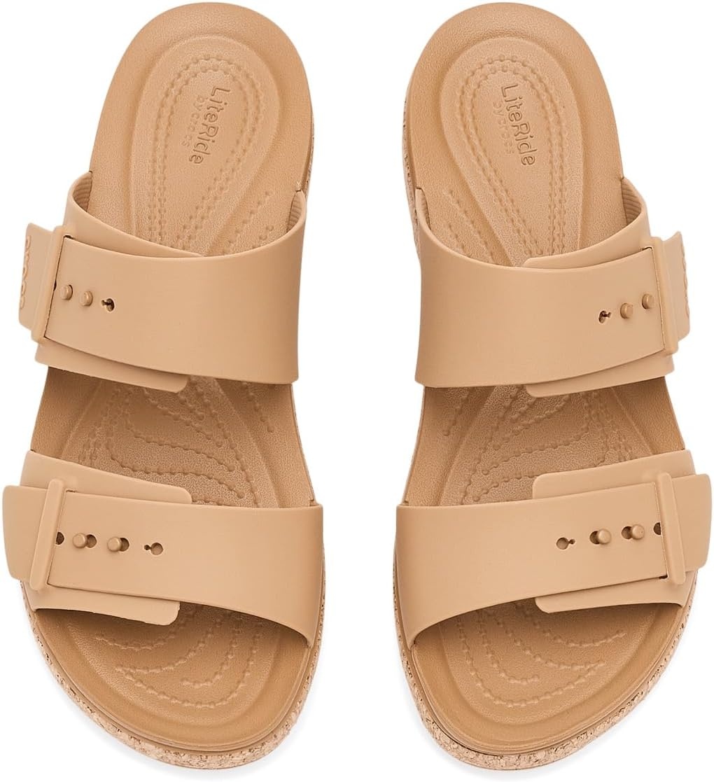 image:imageCrocs Womens Brooklyn Buckle Low SandalsUmber 1