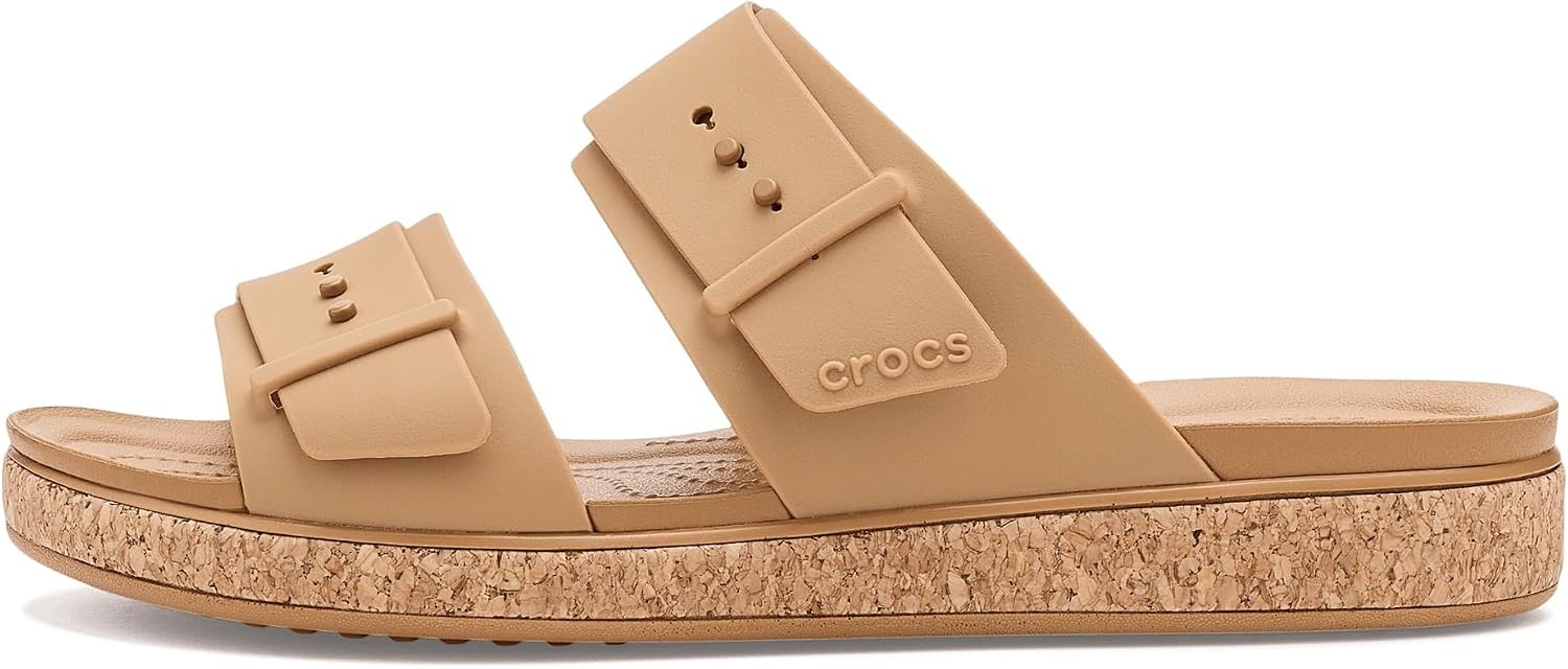 image:imageCrocs Womens Brooklyn Buckle Low SandalsUmber 1