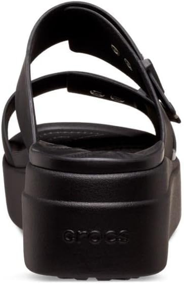 image:imageCrocs Womens Brooklyn Buckle Low WedgesBlack