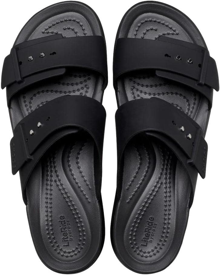 image:imageCrocs Womens Brooklyn Buckle Low WedgesBlack