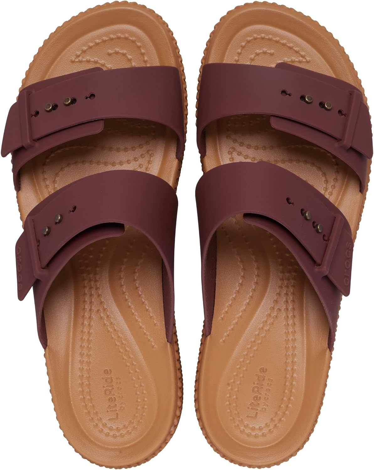 image:imageCrocs Womens Brooklyn Buckle Low WedgesDark Clay