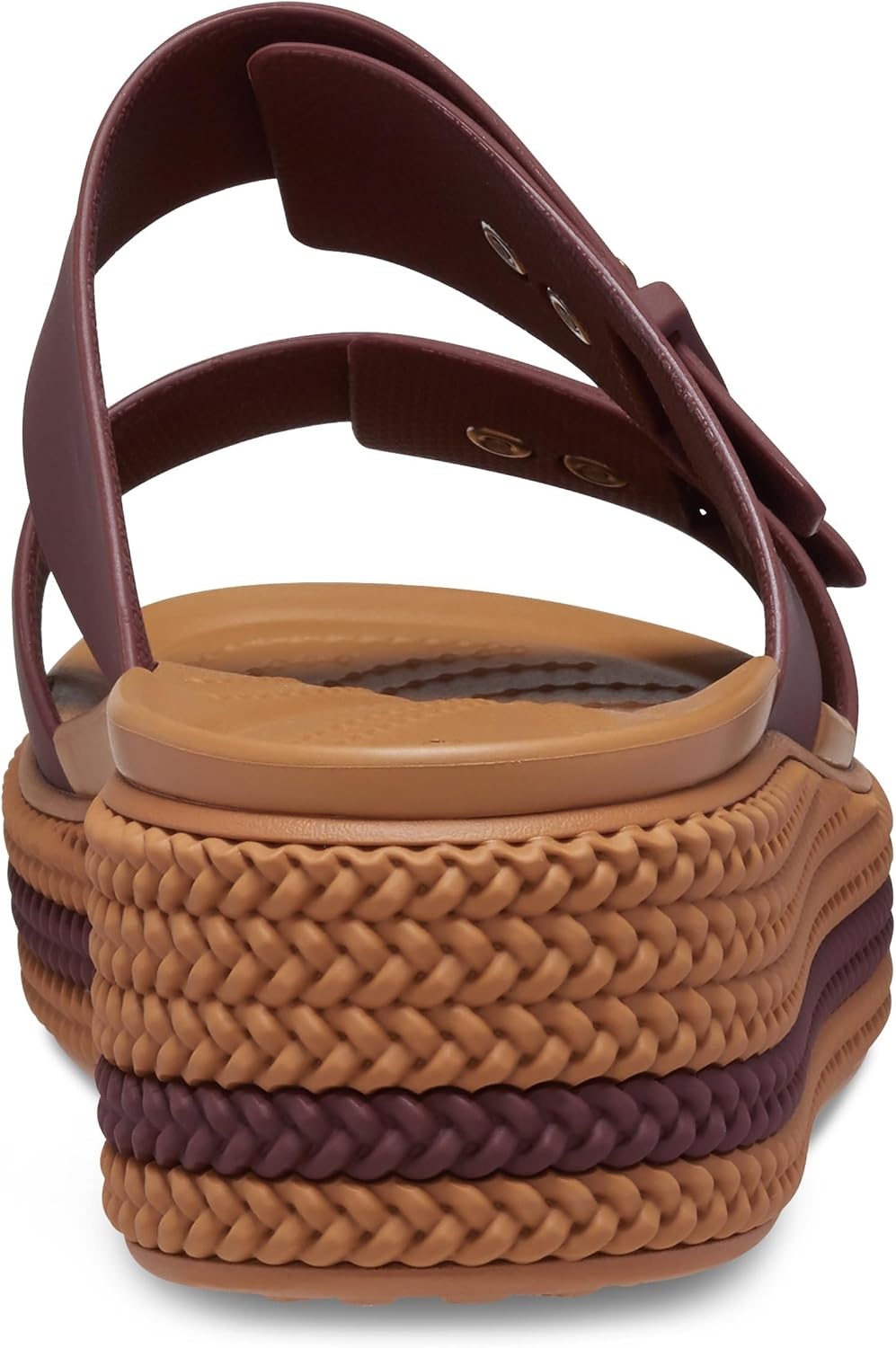image:imageCrocs Womens Brooklyn Buckle Low WedgesDark Clay