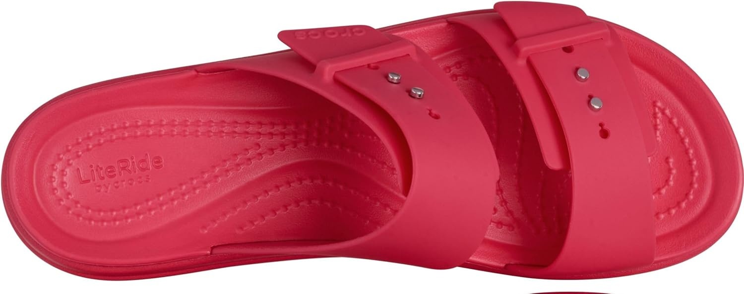image:imageCrocs Womens Brooklyn Buckle Low WedgesDigital Rasberry