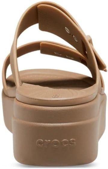 image:imageCrocs Womens Brooklyn Buckle Low WedgesKhaki