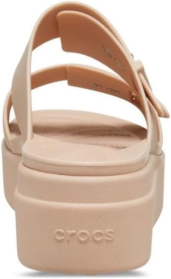 image:imageCrocs Womens Brooklyn Buckle Low WedgesPink Caramel
