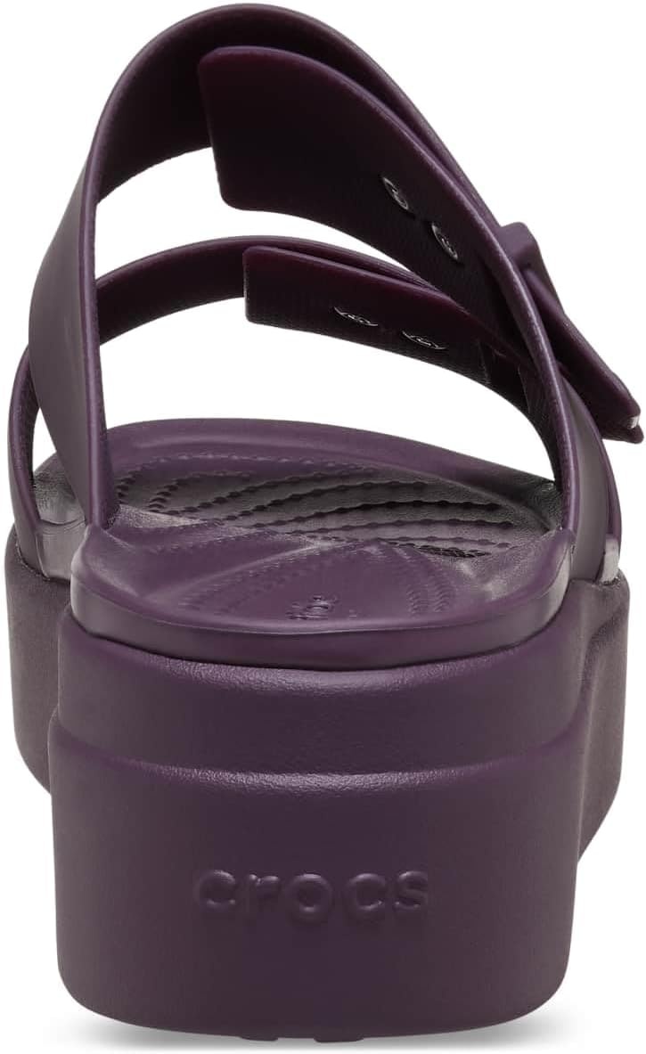 image:imageCrocs Womens Brooklyn Buckle Low WedgesPlush Plum